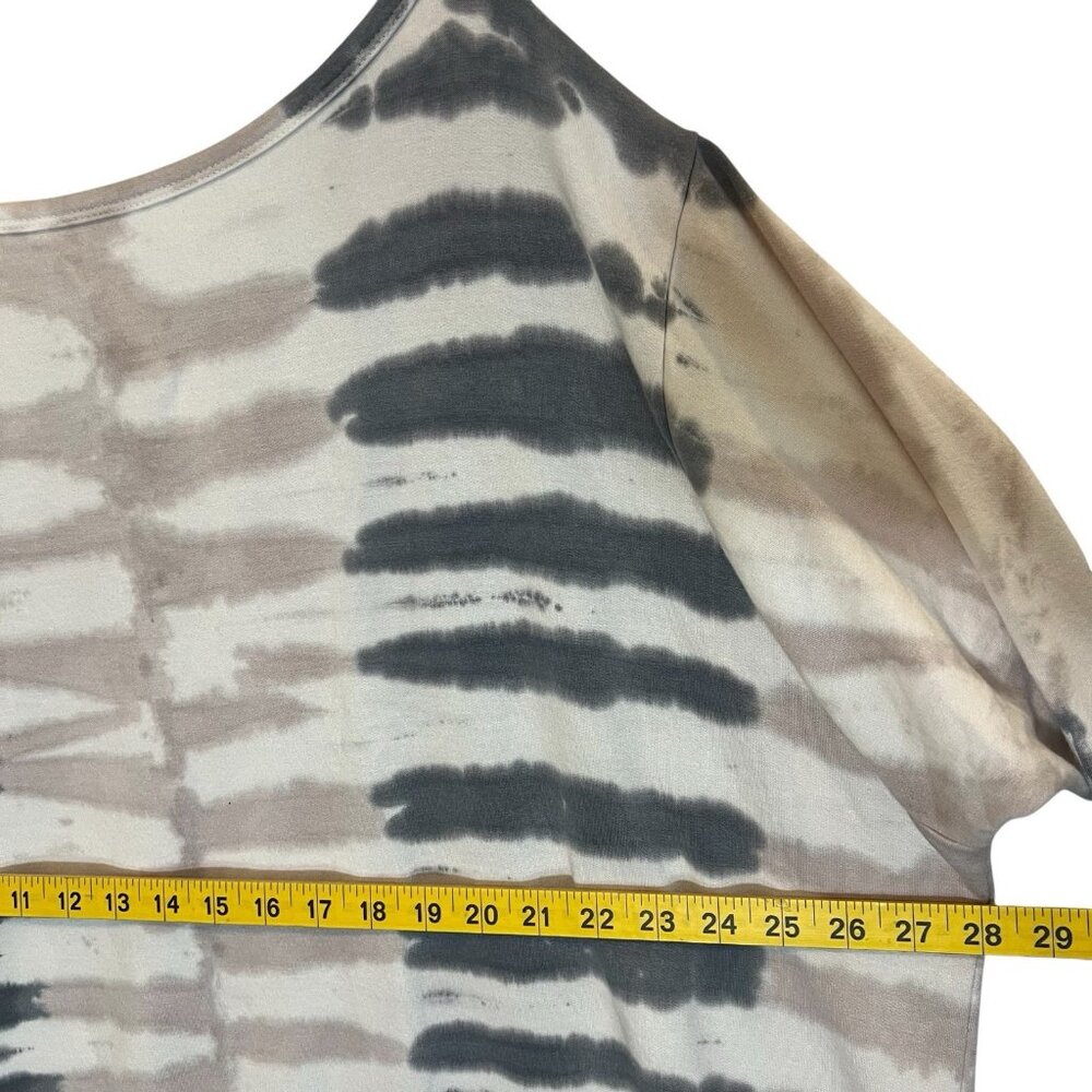 Go Couture Women’s Tunic Hi Low Sweatshirt Gray Tie Dye Size Medium Stretch NWT - Picture 6 of 9